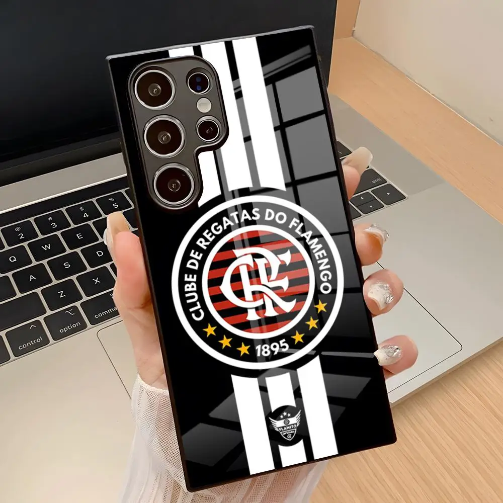 Capa de Vidro F-Flamengo Club para Samsung S25 26 Ultra S24 FE S22 S20 S23 21 A57 A17 A54 A34 A53 A16