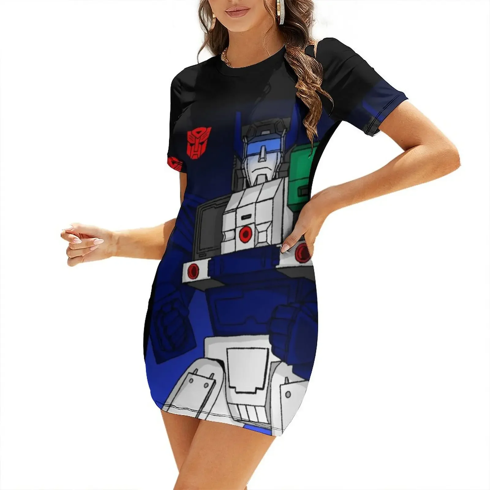 

TRANSFORMERS FORTRESS MAXIMUS Short-Sleeved Dress dress party night summer clothes women dresses Dress