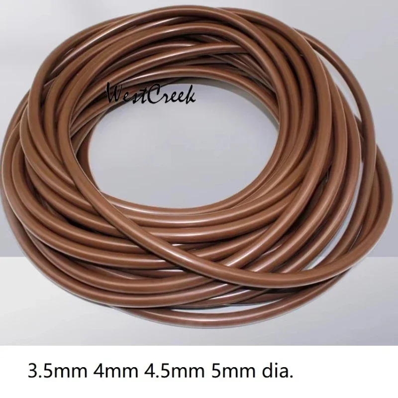 WESTCREEK 10m 3.5mm 4mm 4.5mm 5mm brown FKM Sealing strip FPM fluorelastomer brown viton Seal strip fluororubber Fluorous rubber