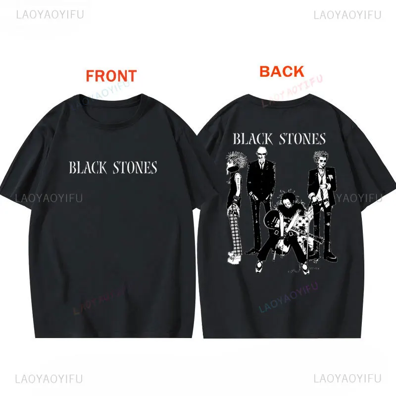 Koszulka Anime BlackStones Nana Nowa Moda Bestseller Bawełniana Koszulka z Nadrukiem Dwustronnym Vintage Graficzne Koszulki Harajuku Streetwear Top