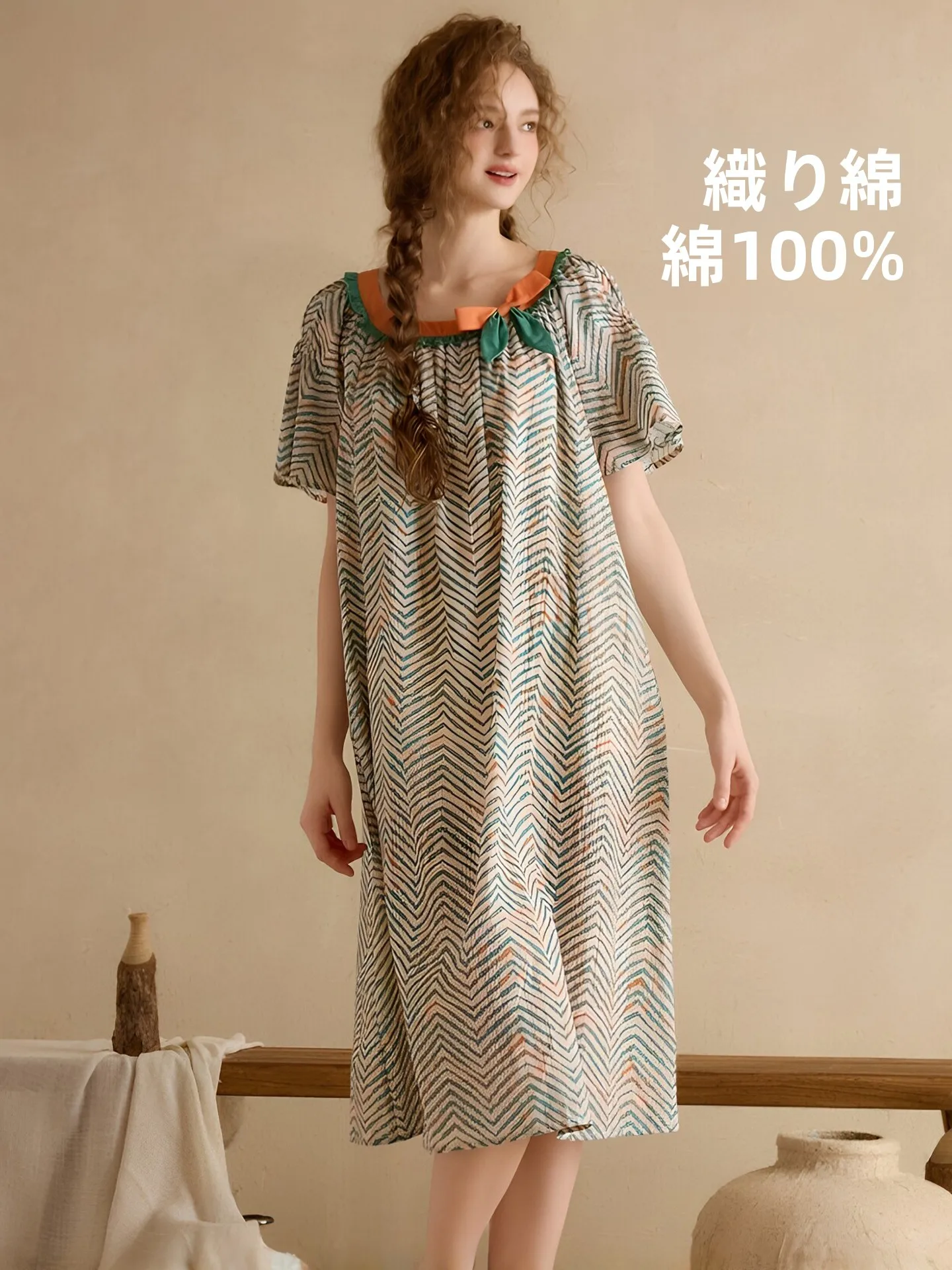 comodo-vestito-da-notte-a-maniche-corte-in-cotone-a-righe-per-donna-abbigliamento-estivo-comodo-stile-vintage-per-casa-e-tempo-libero