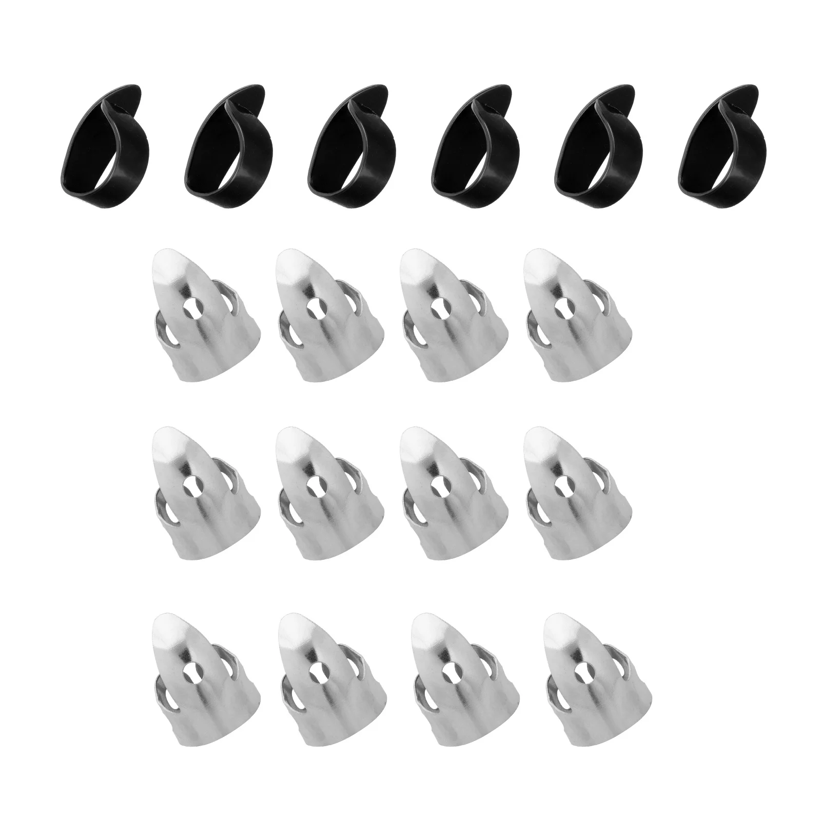 

1 Set Guitar Finger Zinc Alloy Abs Durable Ergonomic Design For Guitar Banjo Ukulele Metal Finger Picks Set Thumb Picks Portable