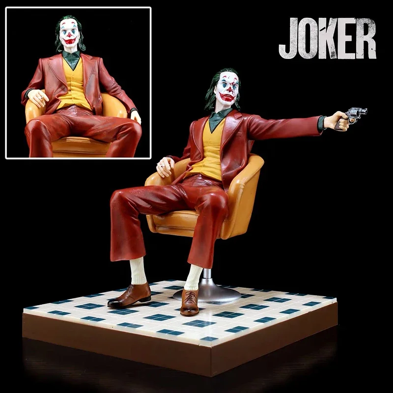 28cm Joker Origin Movie Figure Joaquin Phoenix Joker Action Figures Red Clothes Joker Dual Form Statue Pvc Model Birthday Gifts