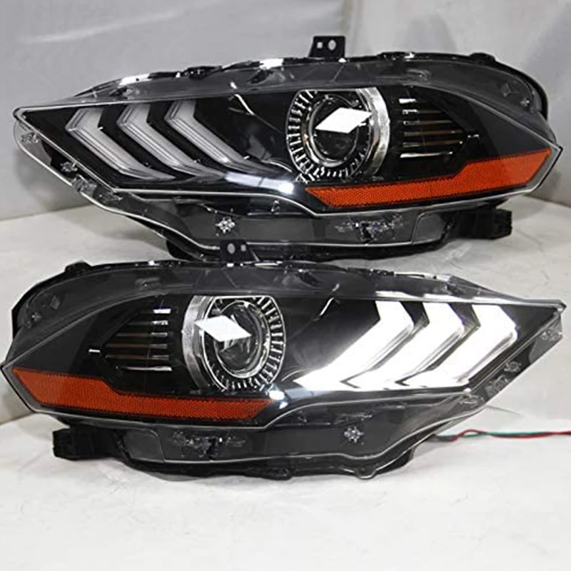 LED Headlights Front Lamp For Ford Mustang 2018-2019 Year Black