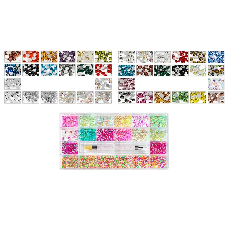 

Rhinestones Multi Shapes Crystal Rhinestones beads and for Nail Mix Sizes Flatback Jewels