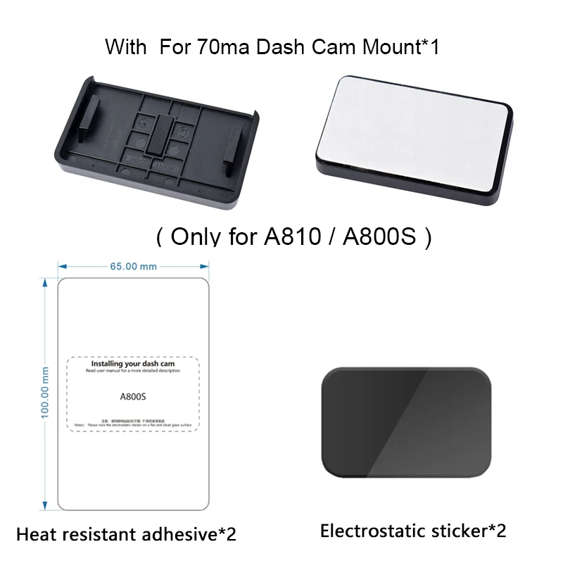 for 70mai Dash Cam Mount For 70mai Dash Cam A810 / A800S Mount for 70mai A810 Car DVR VHB Sticker holder