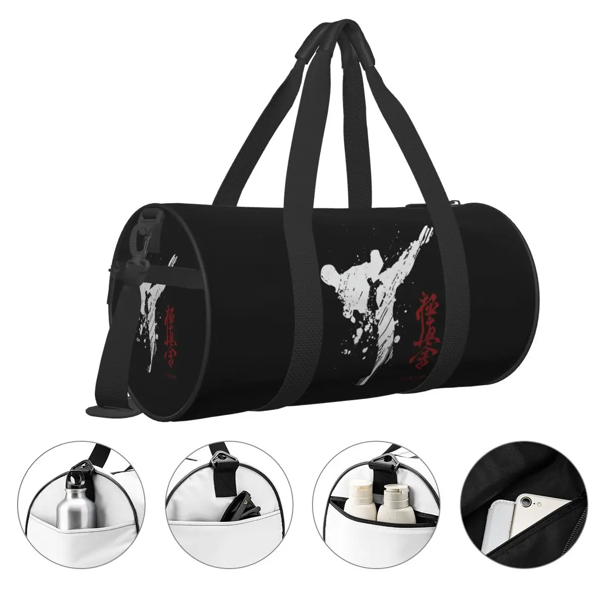 Kyokushin Karate Gym Bag Portable Sports Bags with Shoes Swimming Design Handbag Retro Fitness Bag For Male Female