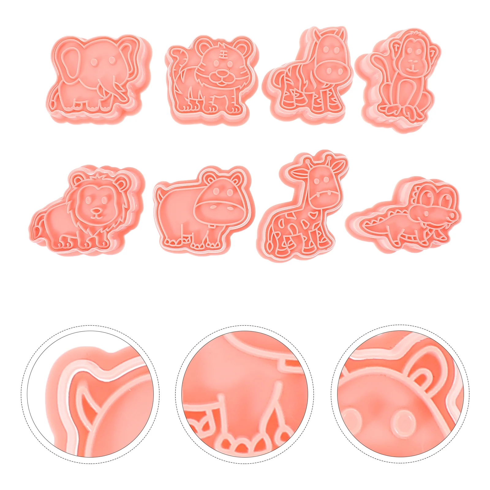 8pcs Animal Cookie Mold Reusable Baking Molds Plastic Cookie Cutters For Diy Cookies Dessert Making Tool Baking Supplies