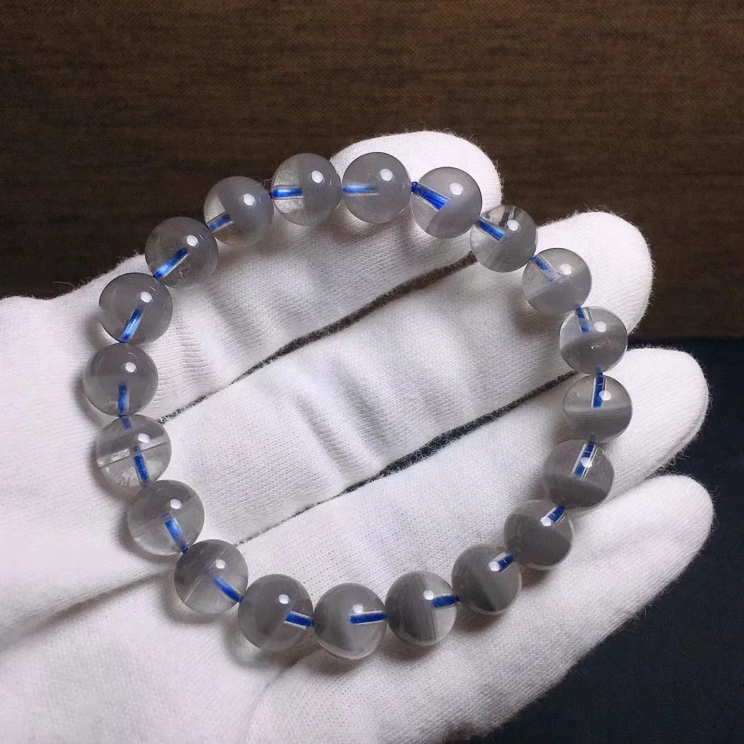 

9mm Natural Blue Ghost Phantom Quartz Bracelet Jewelry For Women Lady Men Wealth Gift Crystal Beads Gemstone Strands AAAAA