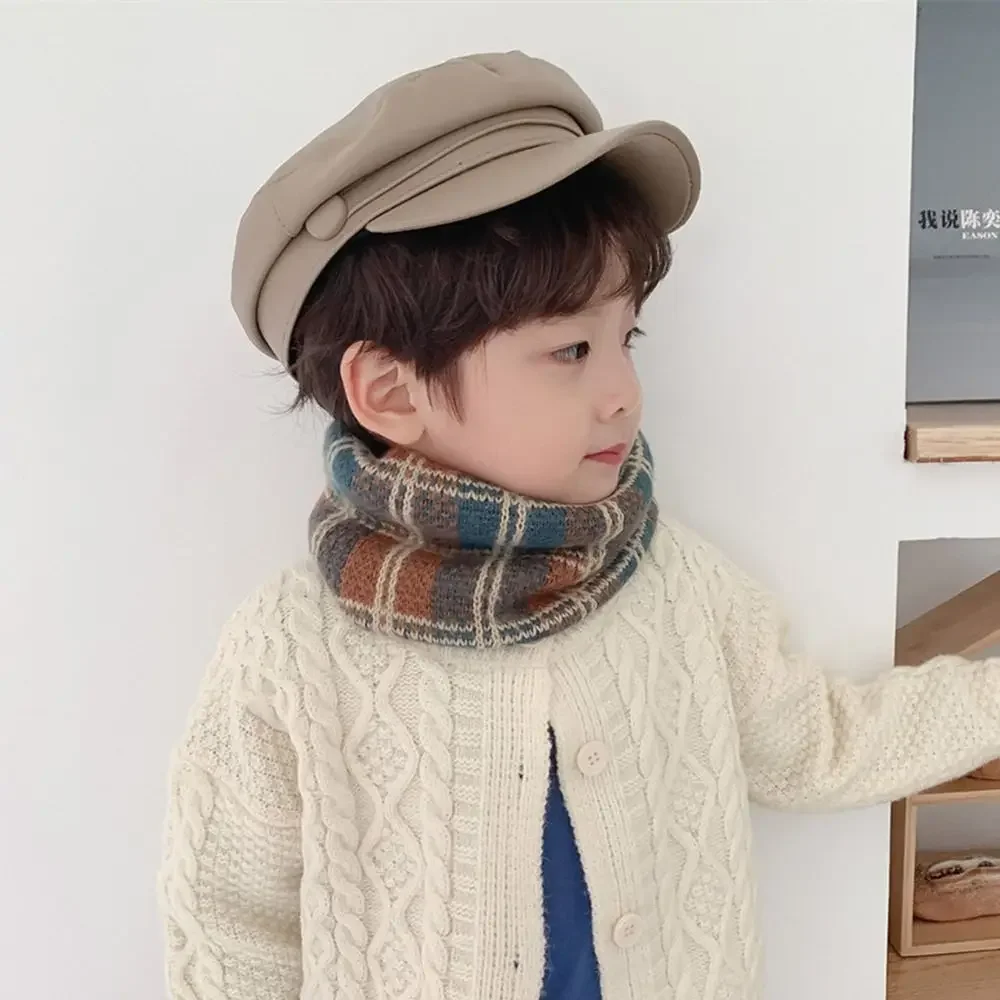 

Детский вязаный шарф на осень и зиму, теплый, модный, универсальный, мужской и женский вязаный чехол на шею