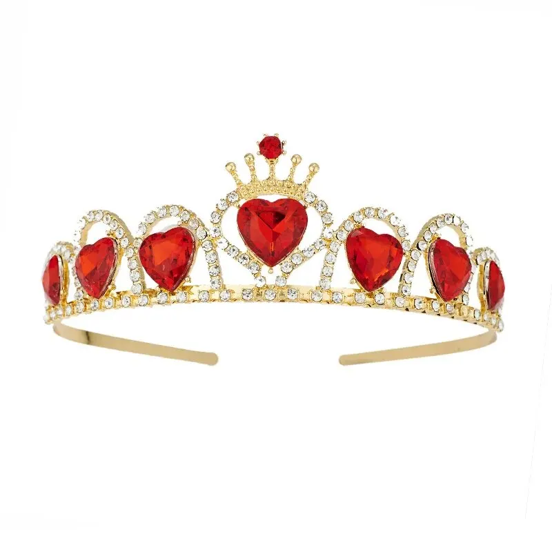 Nakrycia głowy Rhinestone Tiara Bling Bling Urodziny Serce Opaska na głowę Tiary dla dziewczynek Księżniczka Korona Ręcznie robiona