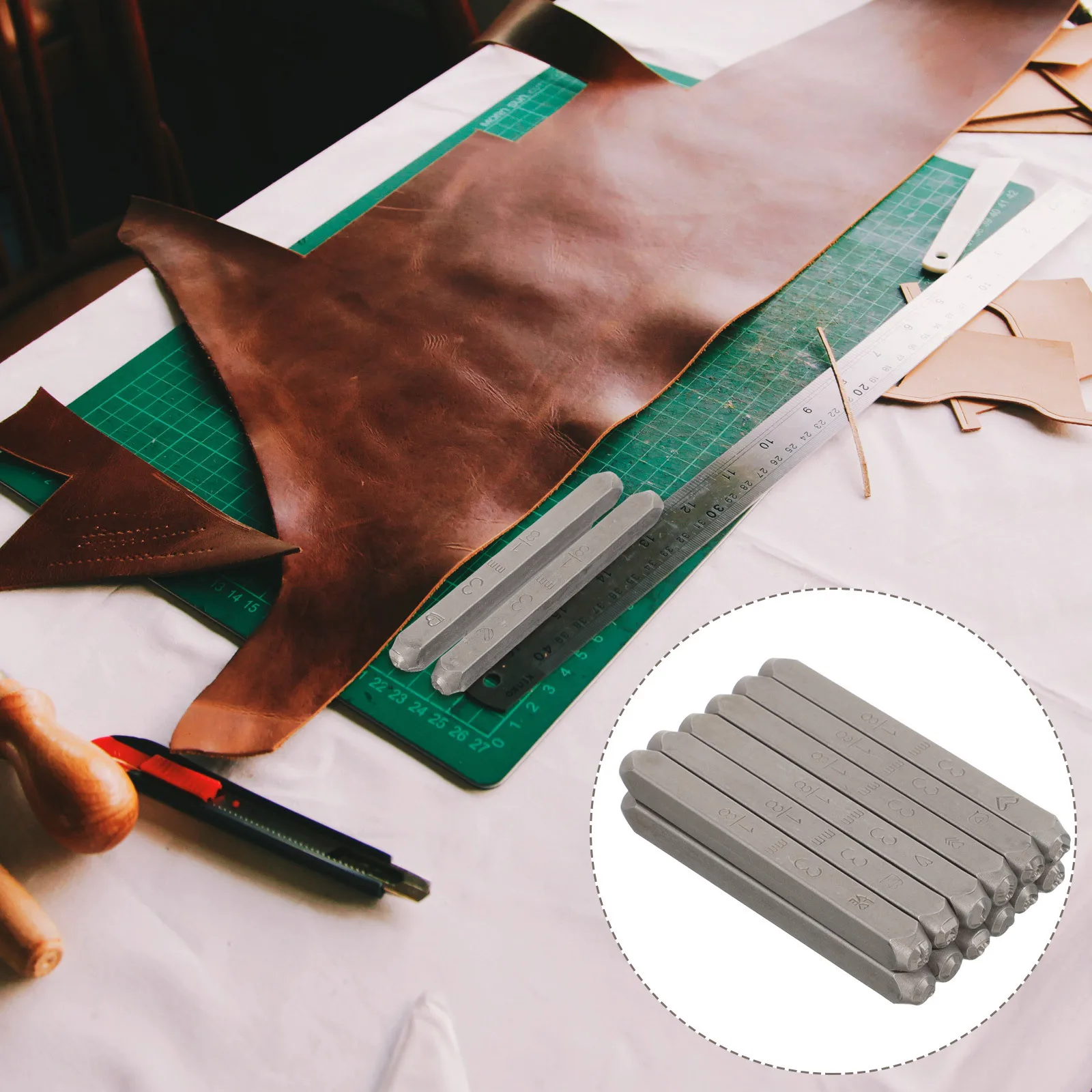 

12Pcs Steel Heart Shaped Stamps Crafts Tool DIY High End Material Durable Hardness Clear Legible Stamping