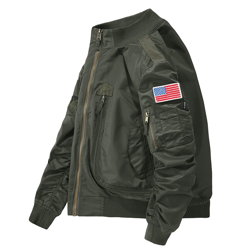2024 New Mens Vintage Casual Flight Light Air Bomber Military Jacket Casual Coat Men\'s Military Windproof Jacket Men\'s
