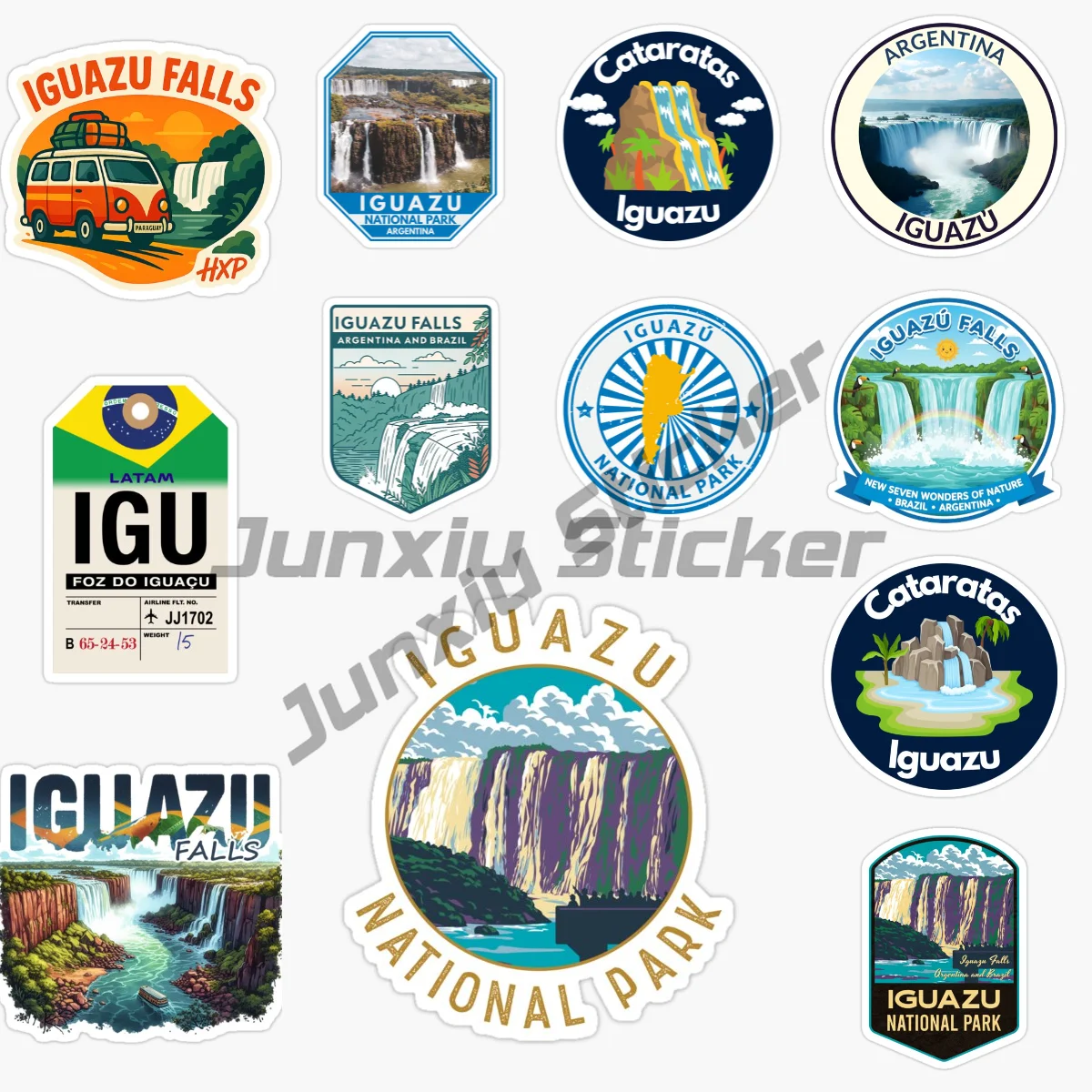 

Iguazu Falls The World's Widest Group Waterfall Scenic Car Sticker Виниловая самоклеящаяся декоративная наклейка с царапинами