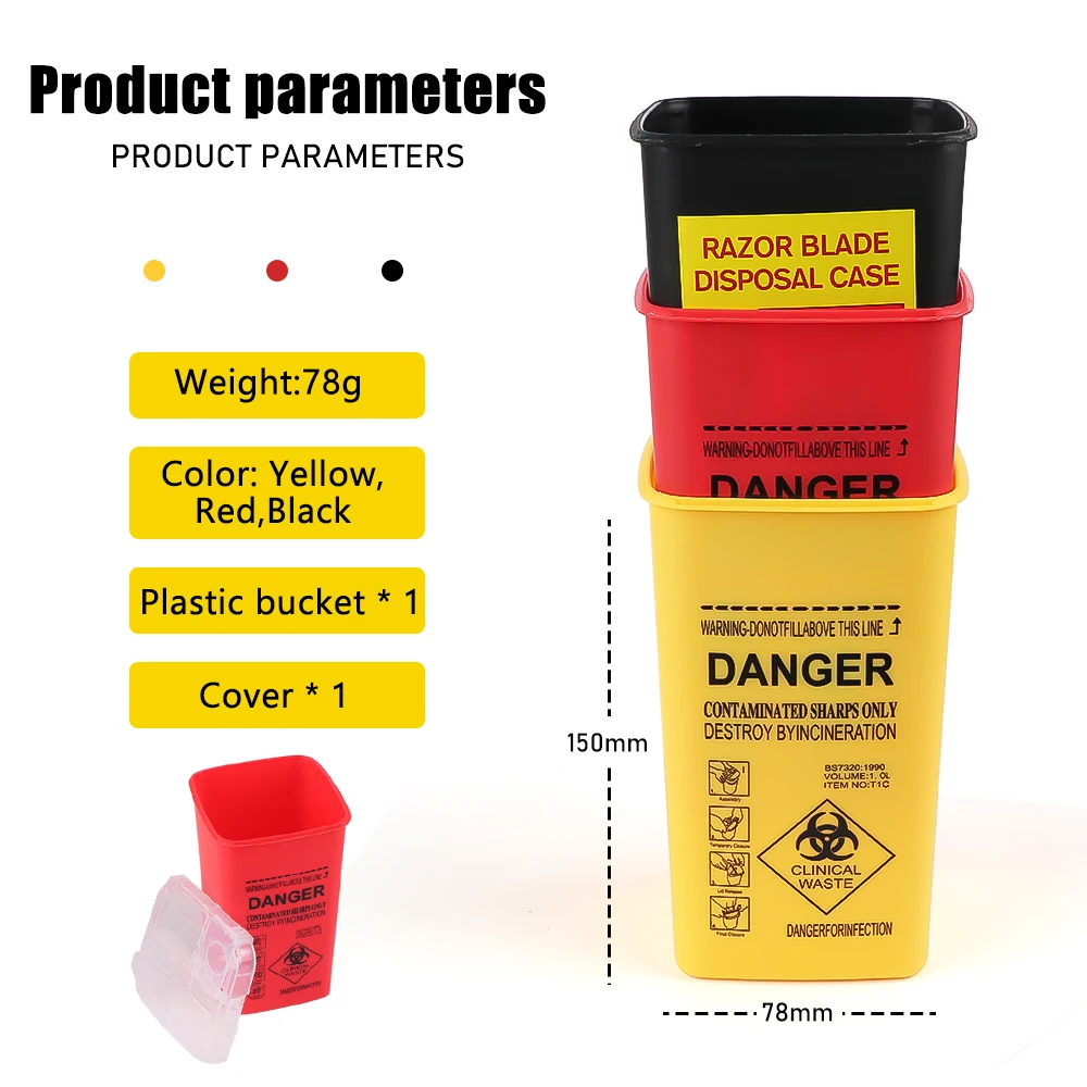 1 PC Tattoo Plastic Sharp Tool Collection Bucket, Needle Handling Sharp Tool Blade, Eyebrow Trimmer Fragment Storage Box