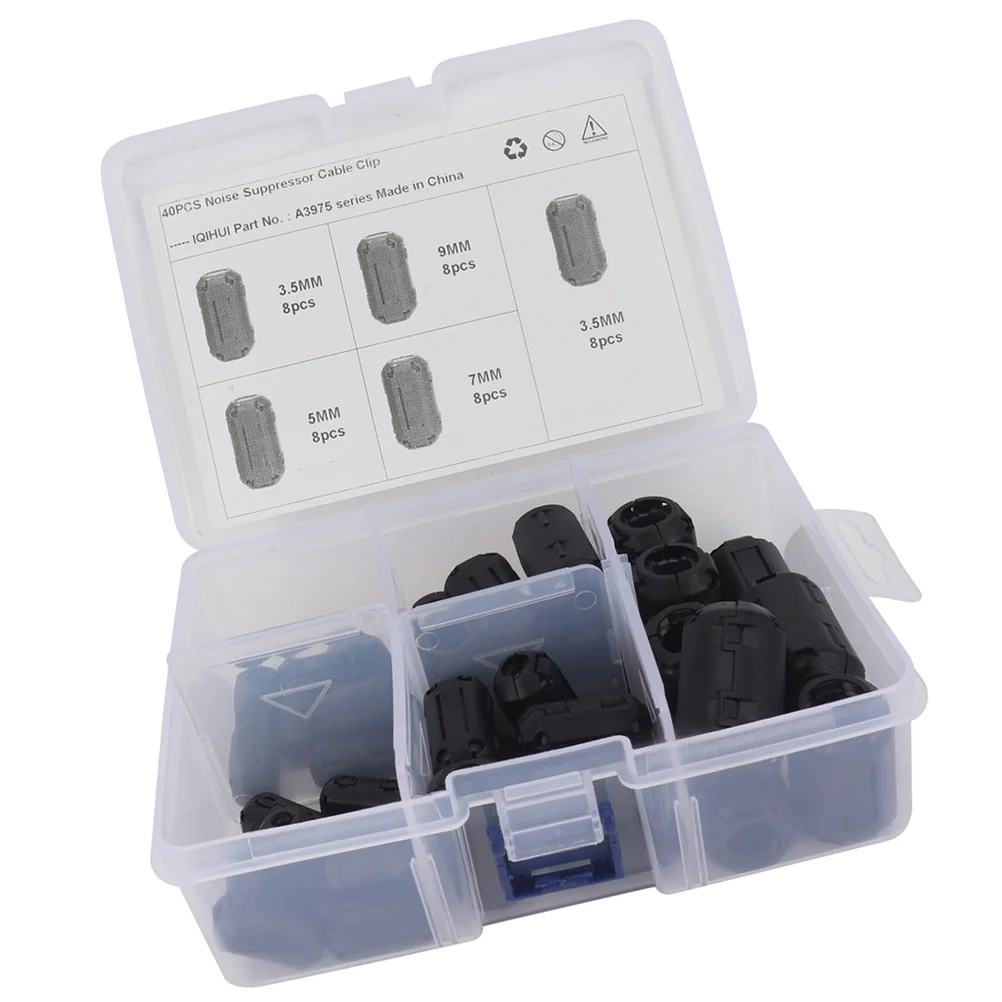 

40 Pcs Thickened Storage Rack Degaussing Ring with Magnetic Core Filters Parts Removable Ferrite for USB Cable Noise