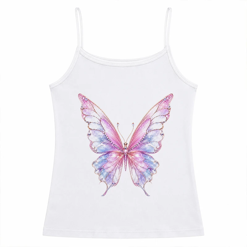 Summer 90s Aesthetic Gothic Fairy Camisole Harajuku Vintage Butterfly Print Graphics Tank Tops 2026 High Street Casual Crop Tops