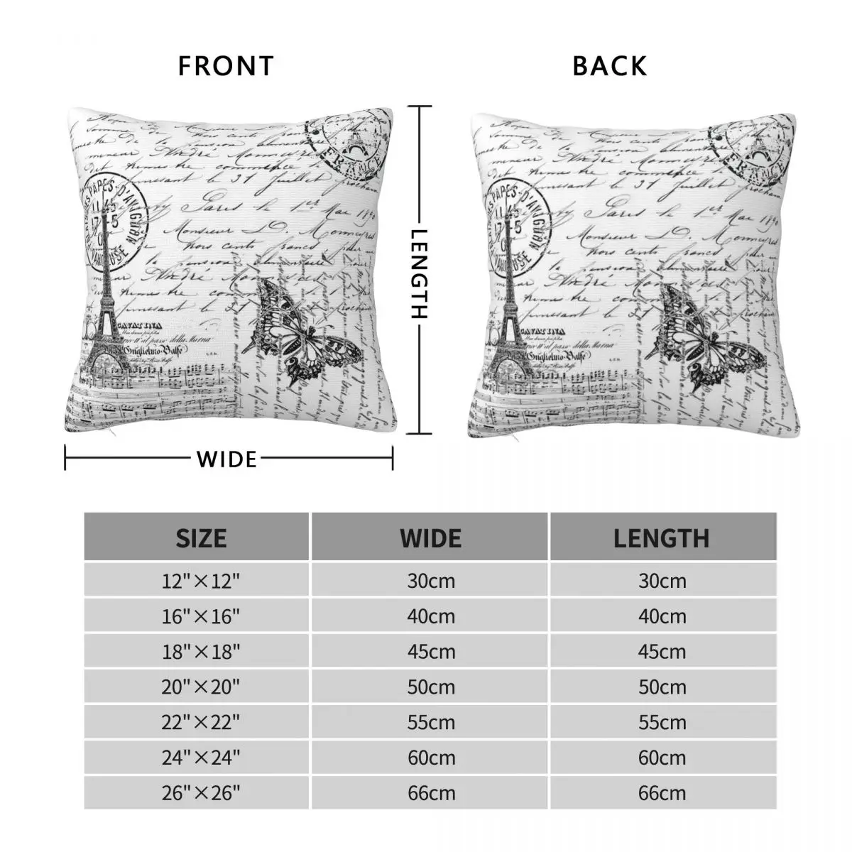 French Trip Eiffel Tower Square Pillowcase Polyester Linen Velvet Pattern Zip Decor Pillow Case Bed Cushion Cover