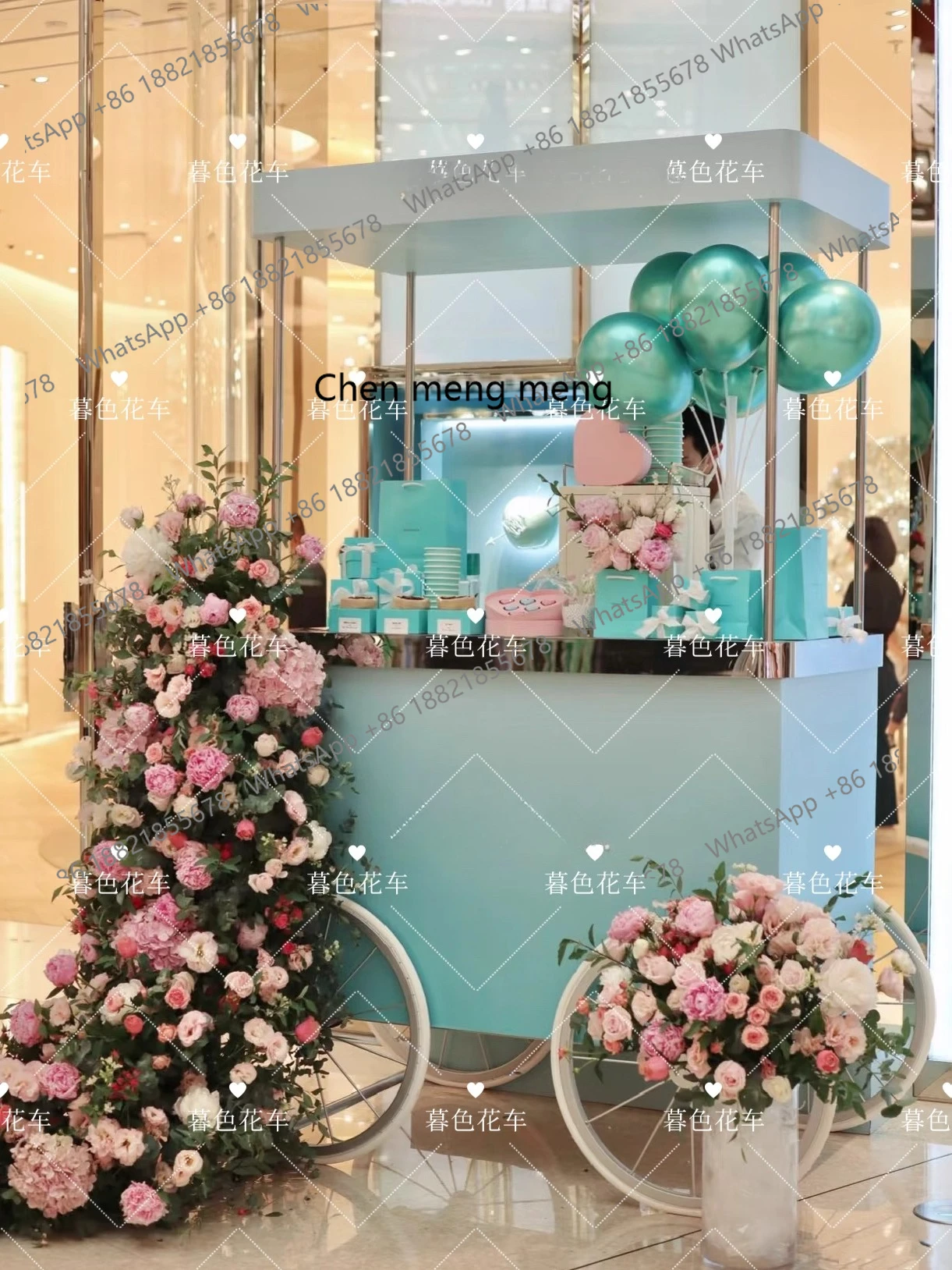 

Stall trolley shopping mall display sales cart activity movable storage trolley