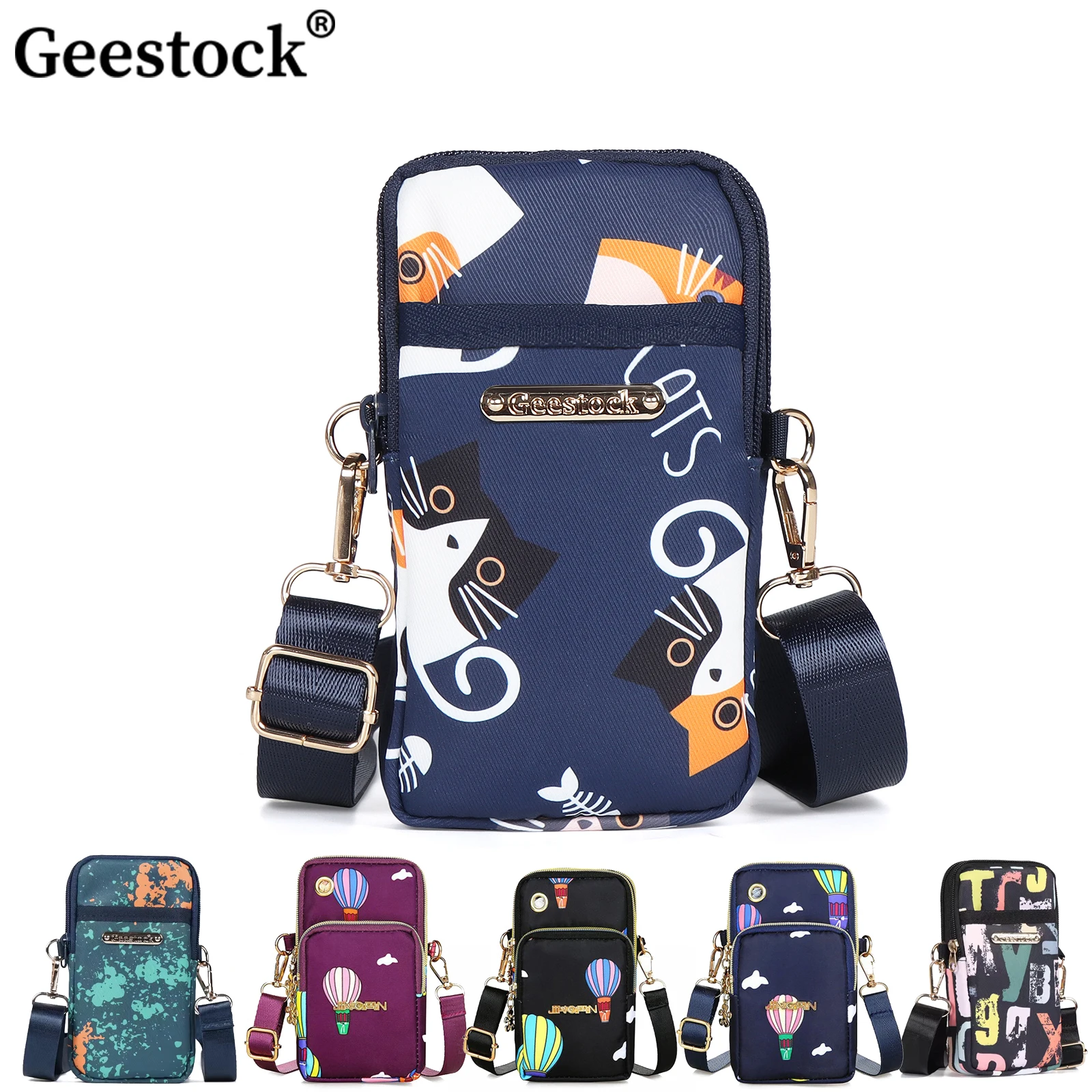 Geestock Handbags For Women Balloon Mobile Phone Crossbody Bags Women Shoulder Bag Pouch With Headphone Plug 3 Layer Wallet 2023