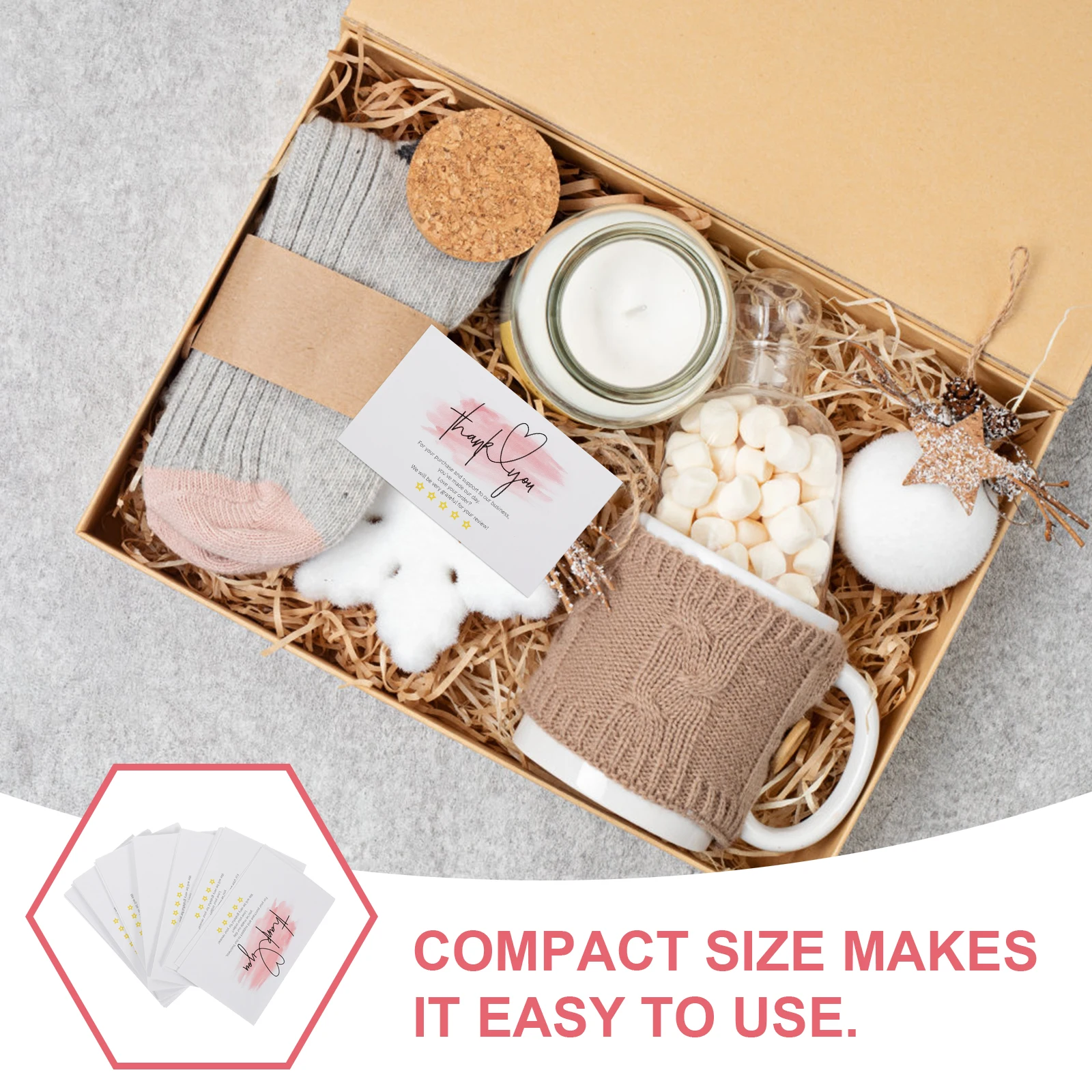 

60Pcs Thank You Cards Small Business Simple Chic Design Compact Gift Cards for Shower Wedding Business Appreciation