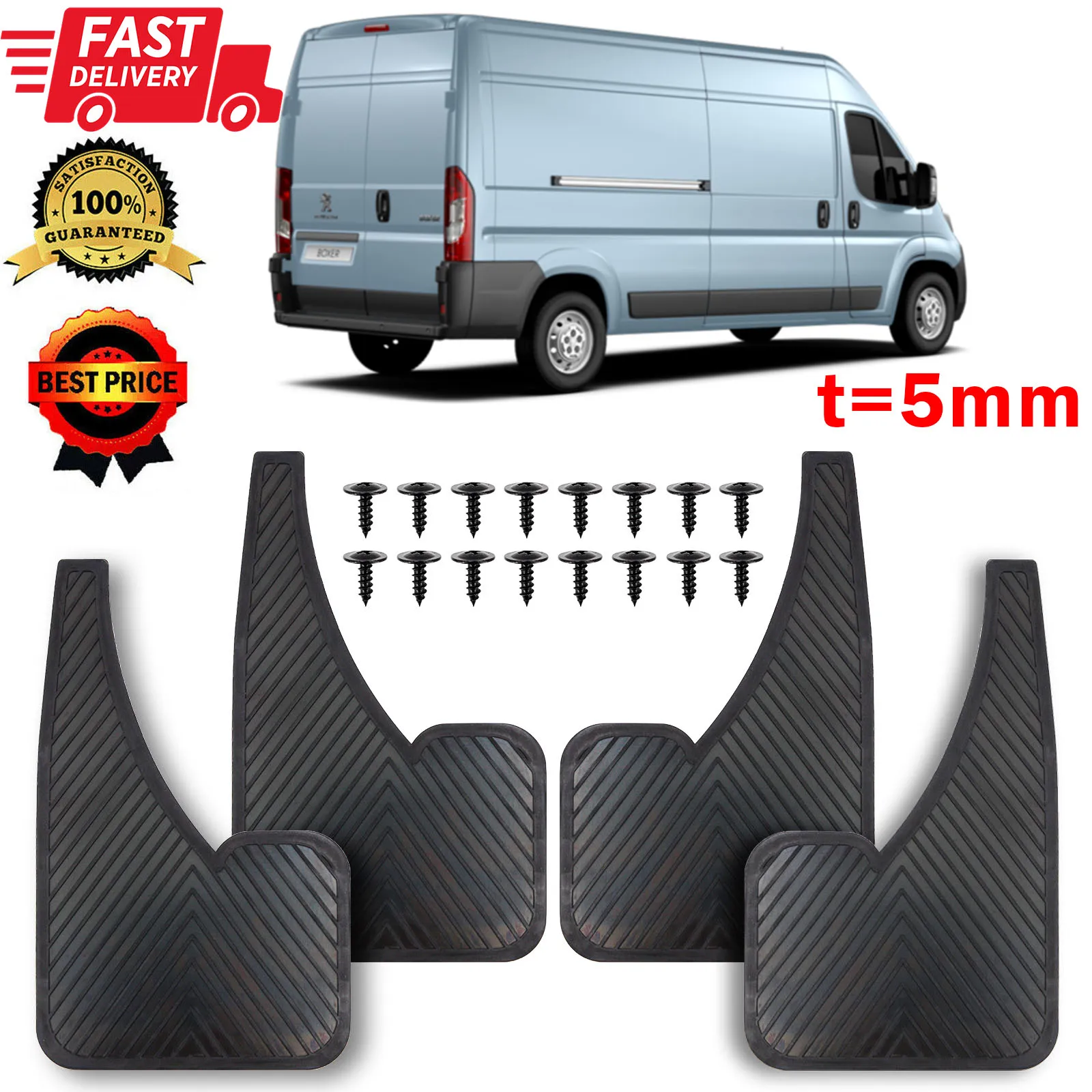 5mm Rubber Mudflaps Mud Flaps Splash Guards Mudguard For Peugeot Boxer Fiat Ducato Van 244 250 290 Citroen Relay Ram ProMaster