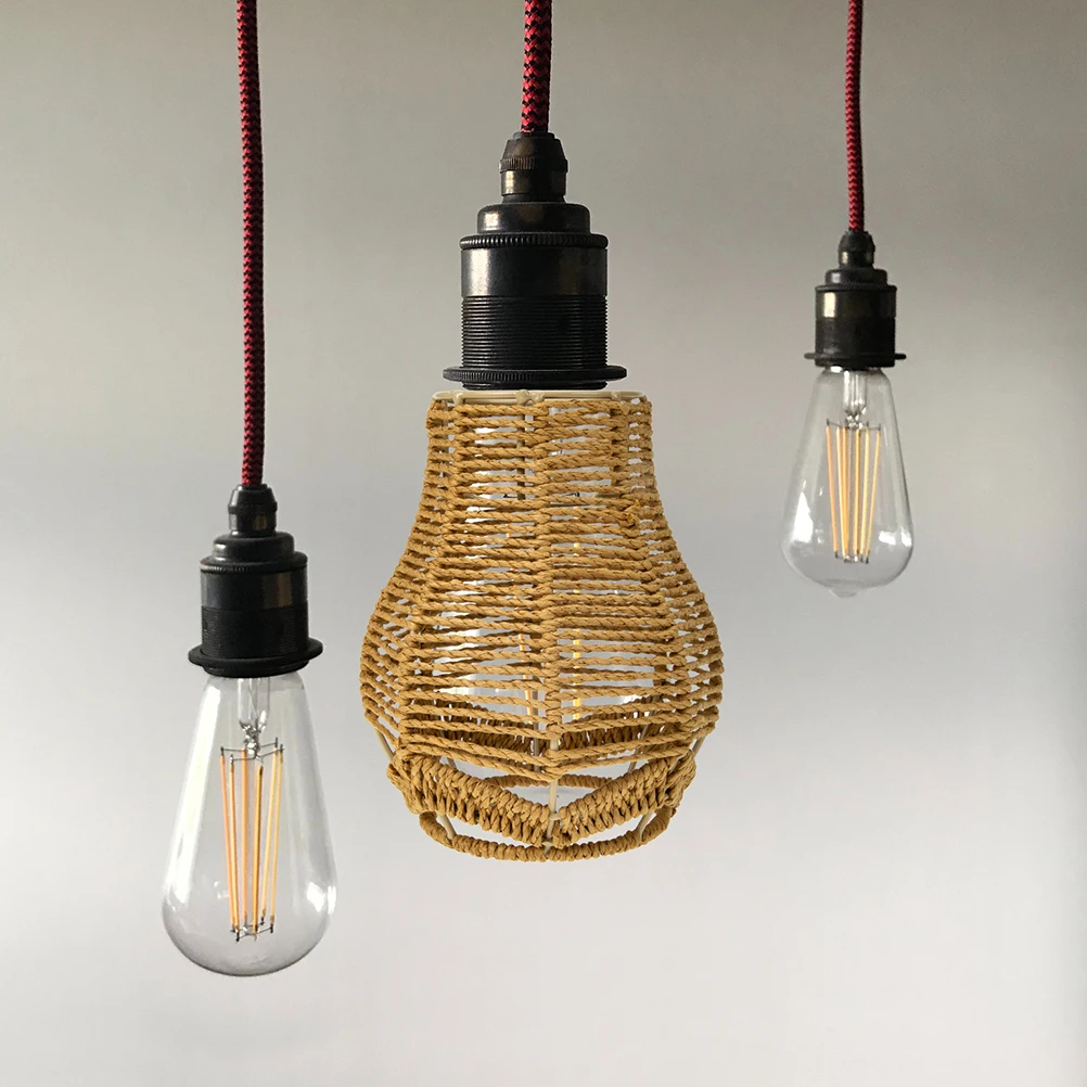 

2pcs Woven Paper String Lamp Shade For Ceiling Pendant Chandelier Cover Home Hotel Bar Decorative Lighting Fixture Modern Style