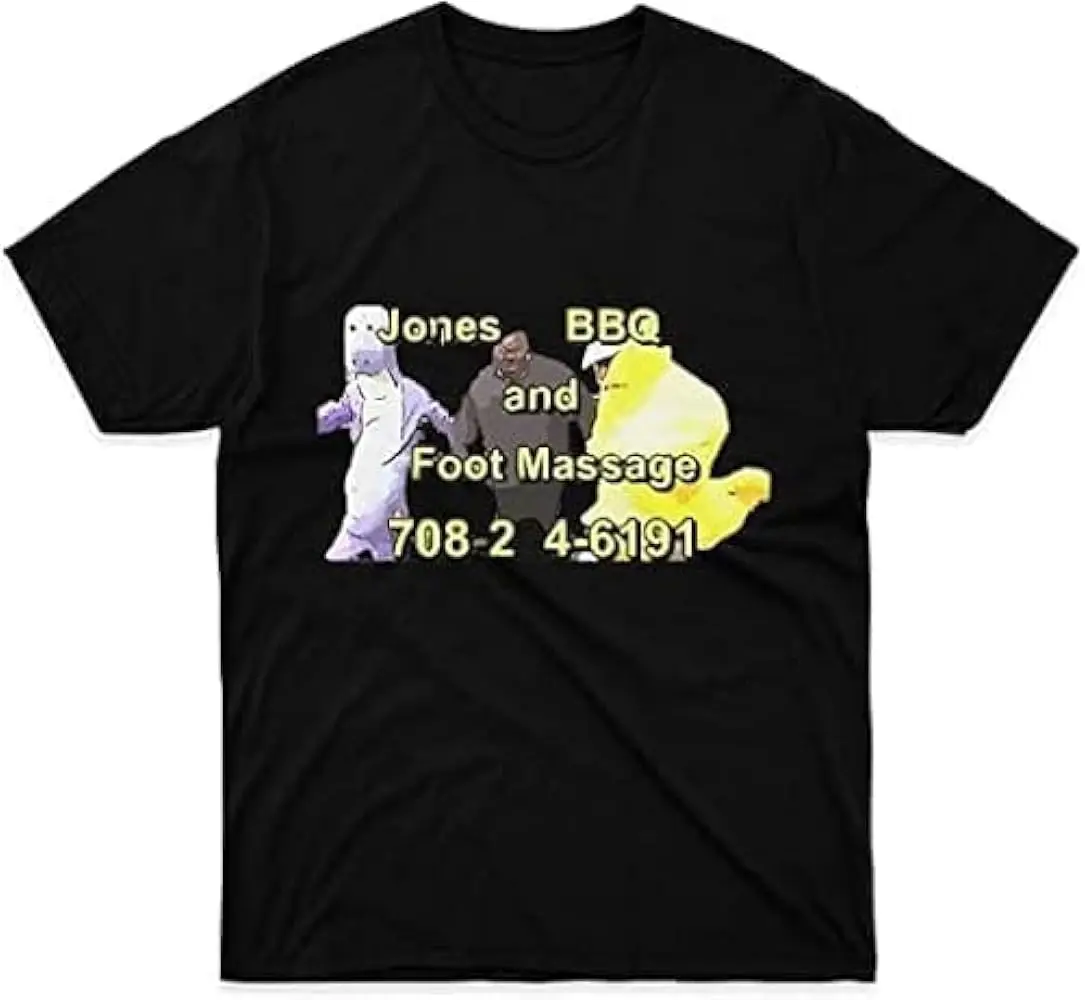 Generic Mens Womens Tshirt Jones Costume Shirt and Cotton Foot Apparel Massage Tee Unisex for Summer Multi,