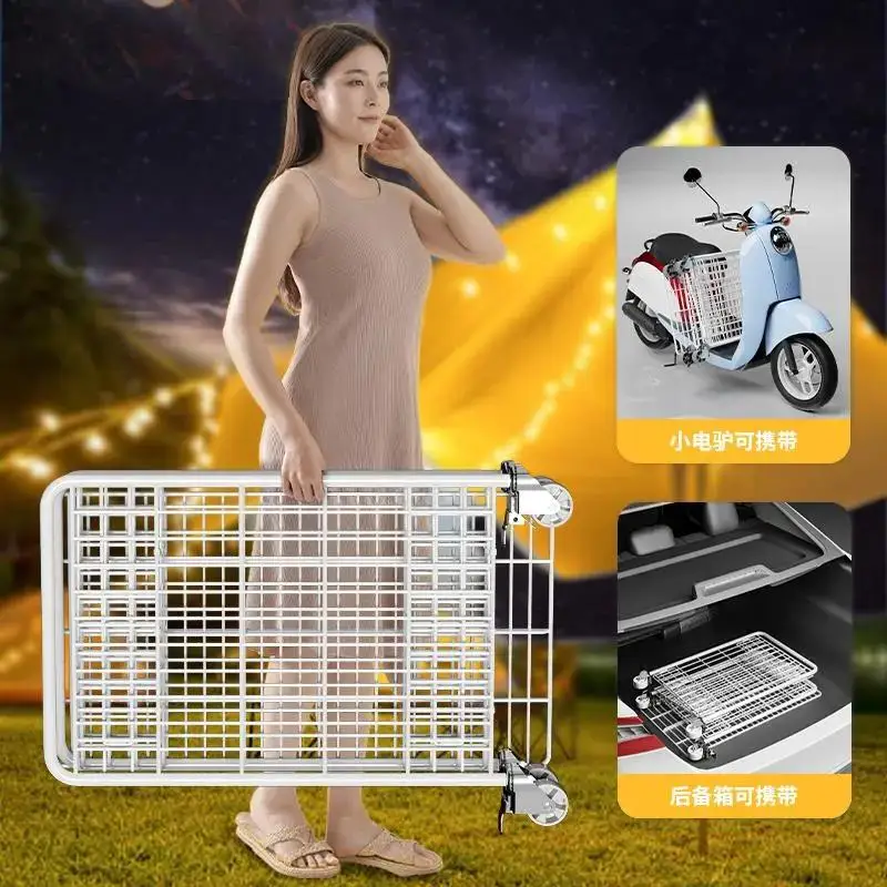 Foldable Stall Trolley Night Market Stall Ice Powder Snack Cart Movable Sushi Sausage Special Frame Portable