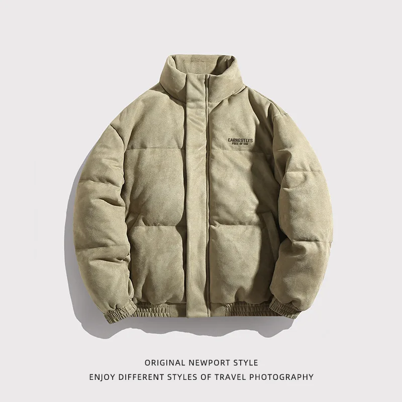 Männer Stehen Kragen Verdickt Puffer Mantel Männer Frauen Winter Paare Drucken Lose Baumwolle Gefütterte Jacke ropa de hombre JK-114