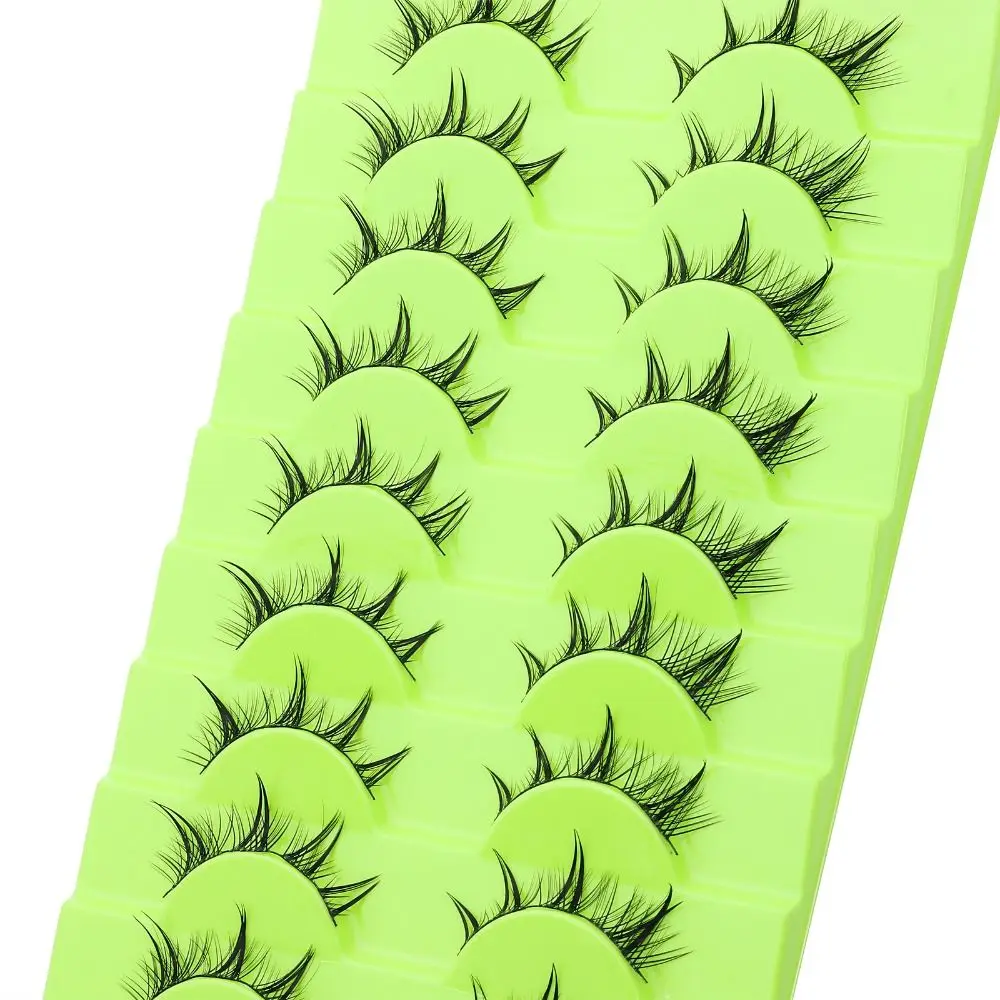 Black Japanese Cosplay False Eyelashes Dramatic Faux Mink Manga Anime Lashes Thick Fake Eyelashes Extensions for Women Girls