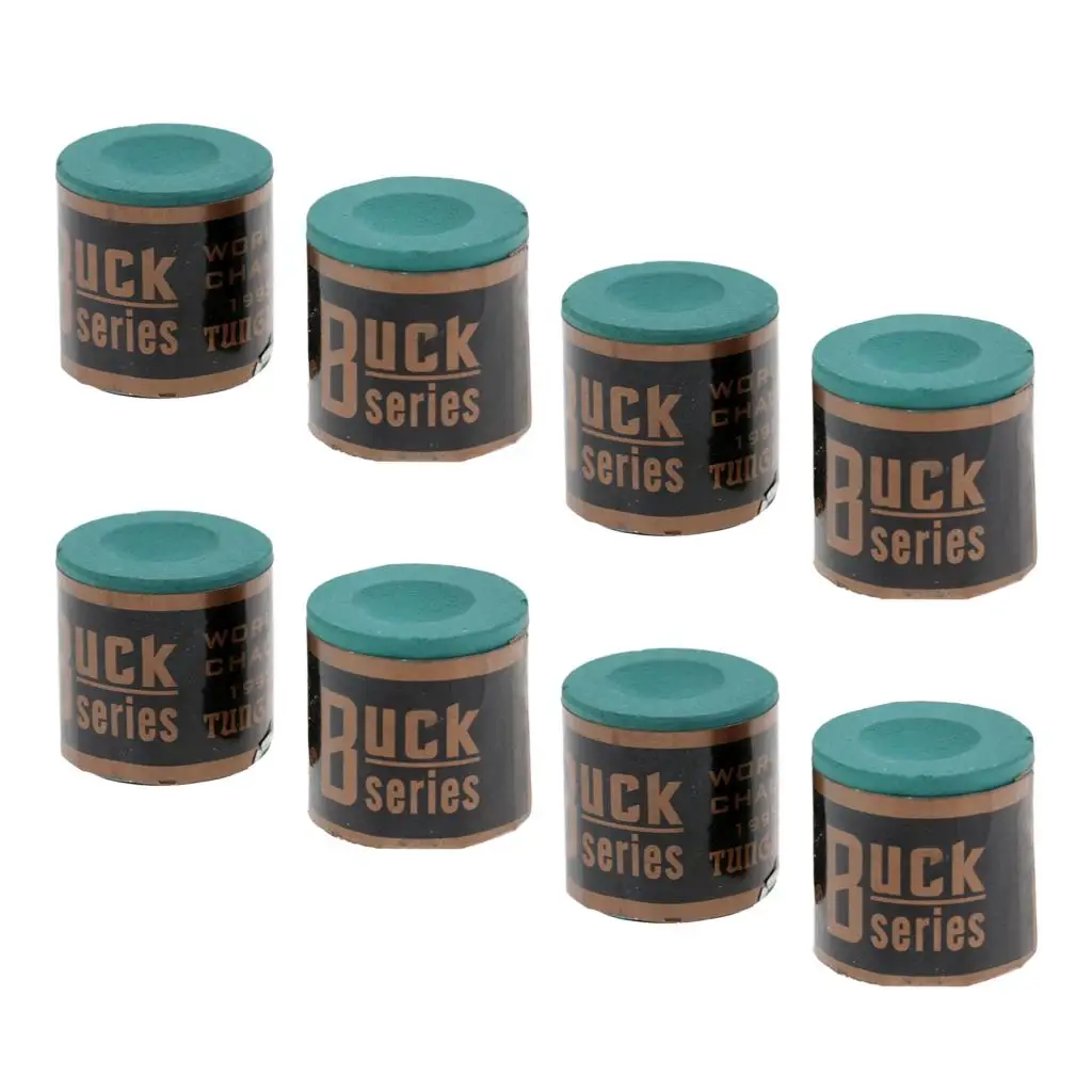 Professional Billiard Chalk Green 8 Pieces for Snooker Cue Tip Coating Speed Control Table Game Essential Supply