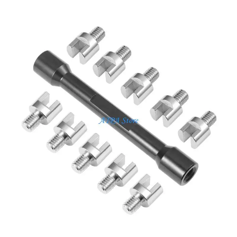 

U13C Universal Motorcycle Spoke Spanner Set with 10 Interchangeable Tips Spoke Adjuster Tool for Motorbike Wheel Adjustment