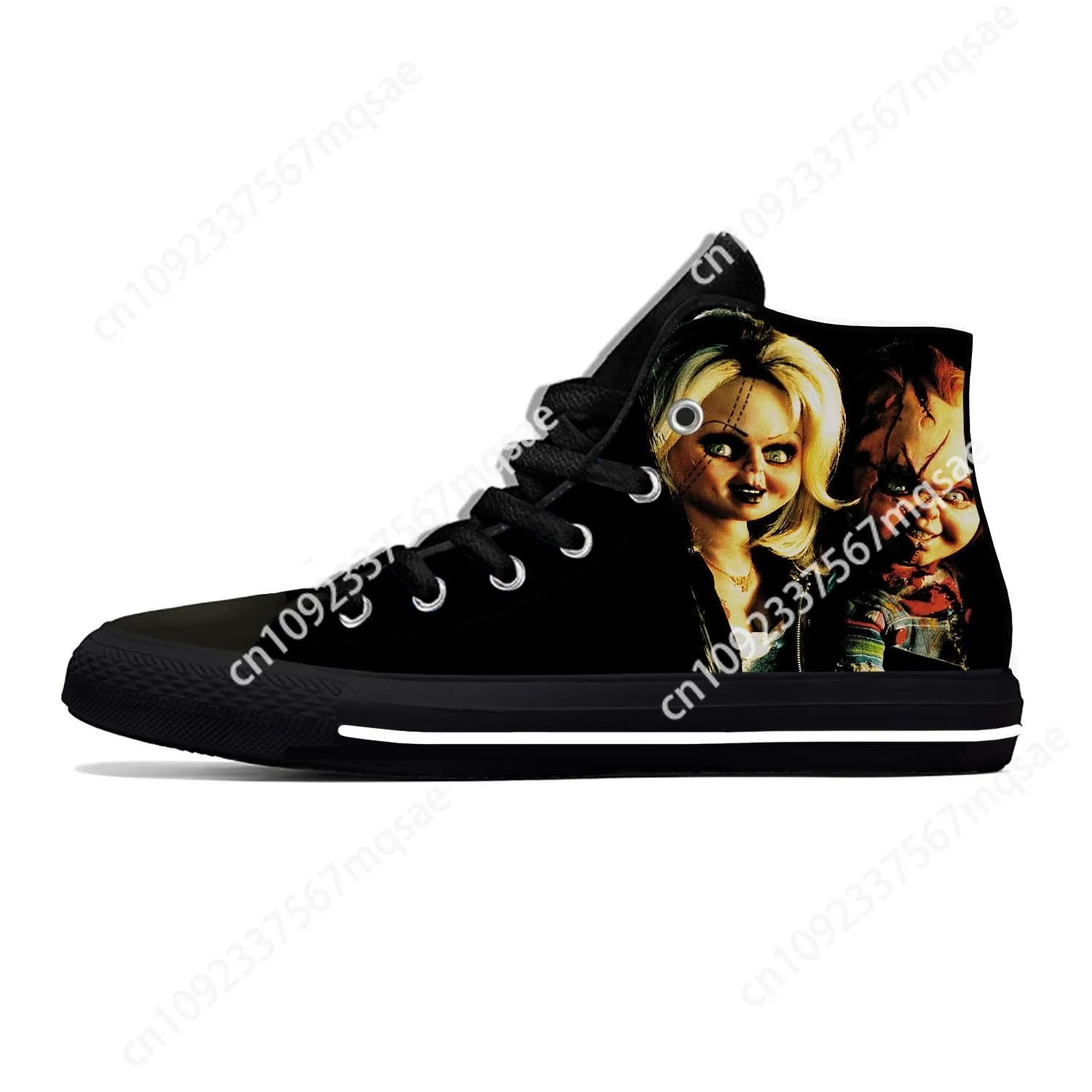 Chucky-High Top Lightweight Breathable Sneakers para homens e mulheres, sapatos casuais, desenhos animados de anime, quadrinhos, brincadeiras infantis, horror, impressão 3D, quente