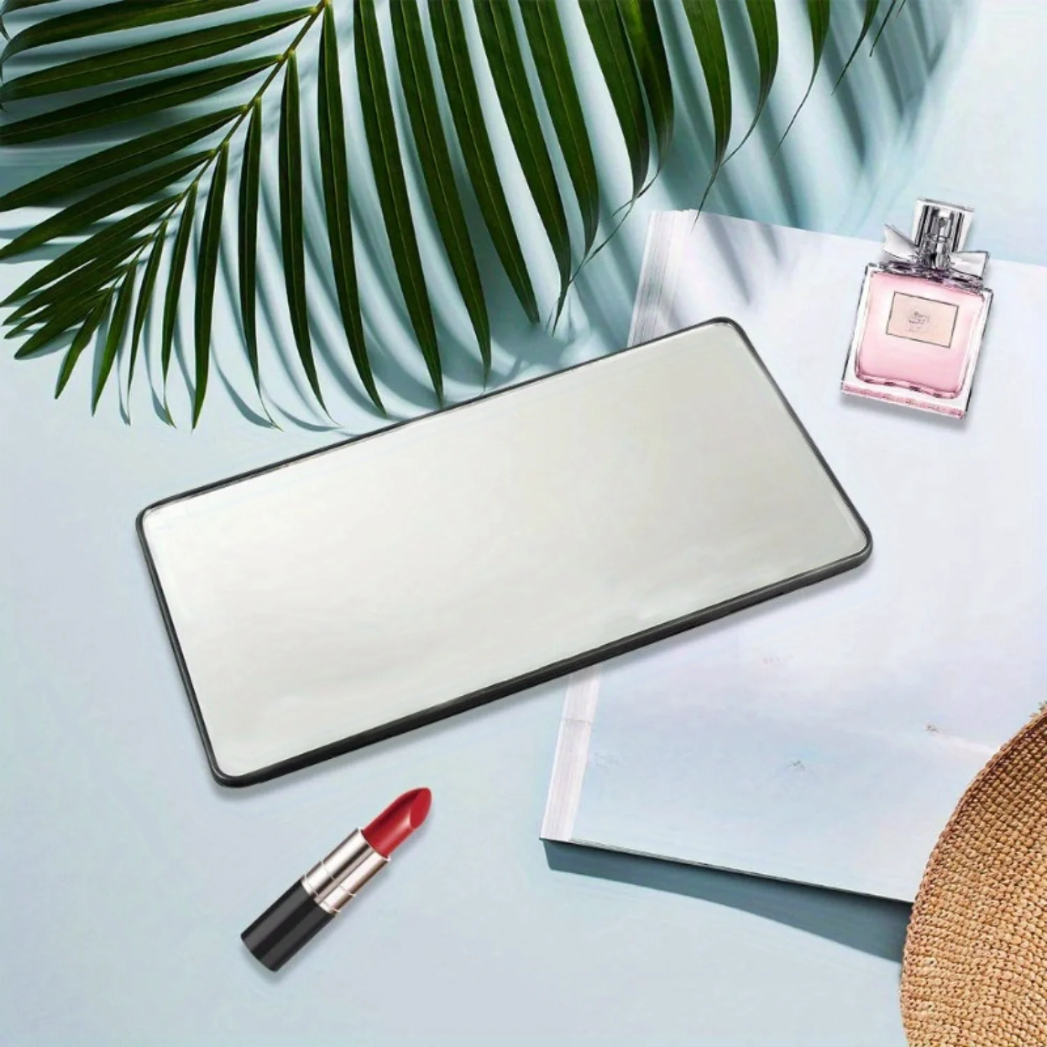 1pc Portable Car Sun Visor Makeup Mirror, Universal Fit Flat Glass Rectangle Cosmetic Mirror for Vehicle
