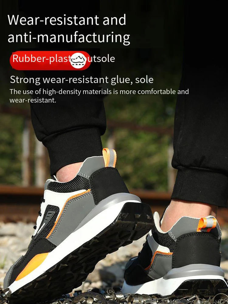 Labor Protection Shoes Breathable Lightweight    Steel Toe Caps Prevent Smashing Punctures Have Soft Soles That Are Comfortable view 5