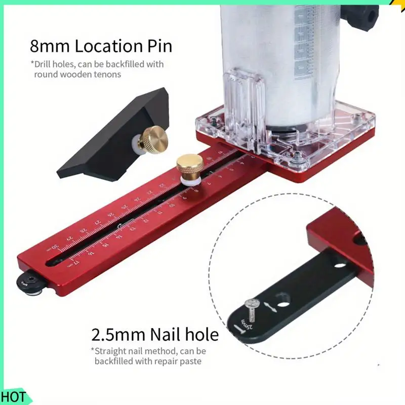 AWAH Woodworking Circle Cutting Jig,Router Slotting Base W/Adjustable Extension Rod Support For Electric Wood Milling Guide