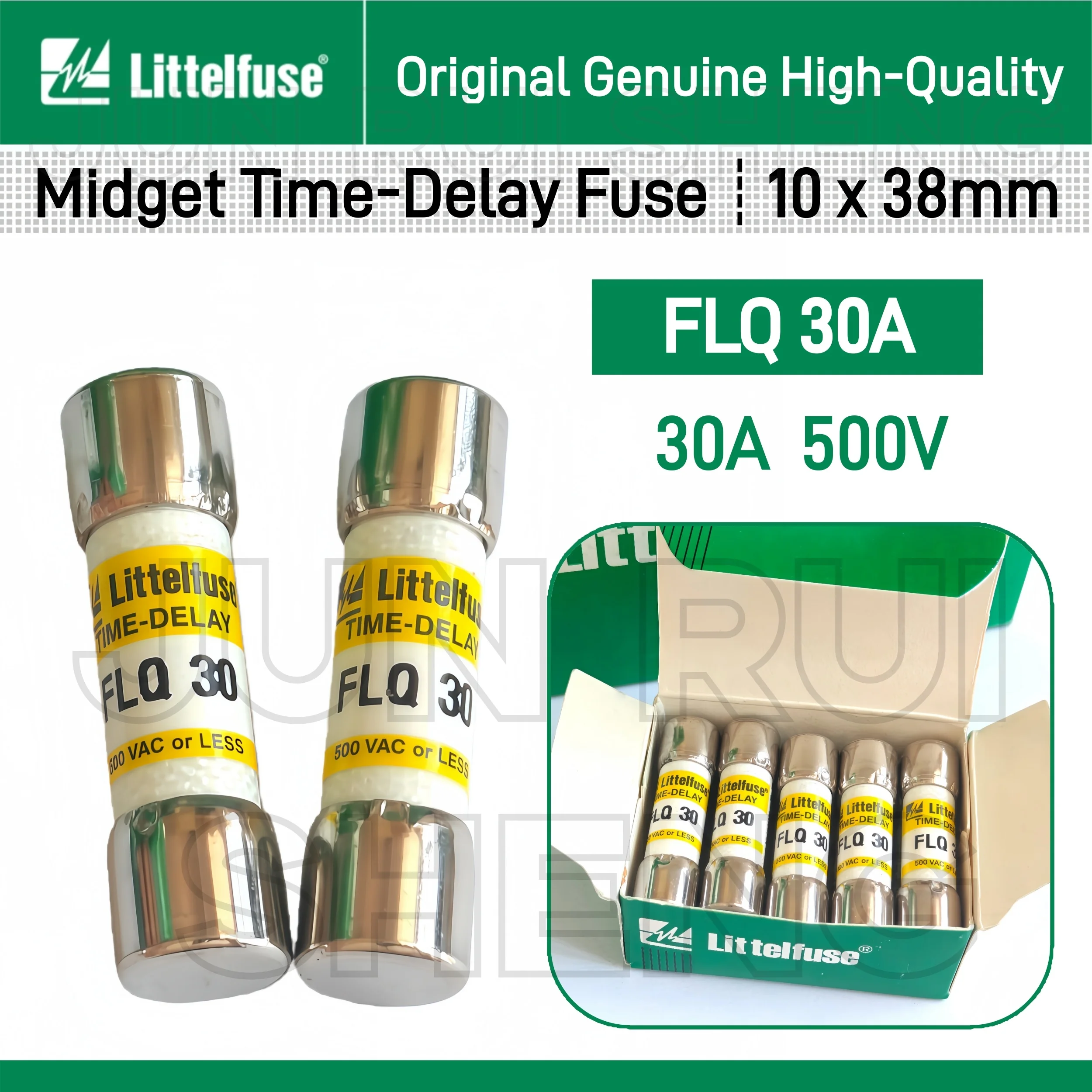 

FLQ-30 FLQ-30A Littelfuse FLQ 30A Original FLQ 30 Midget Time Delay Fuse FLQ30A Slow Blow Fuses FLQ30 500V Time Lag Fuse 10*38mm