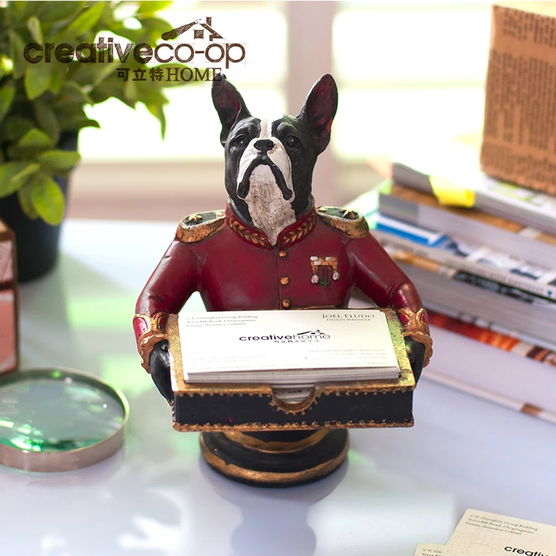 General Dog Card Organizer Office Desktop Furnishing Articles Creative Household Adornment Resin Card Furnishing Articles