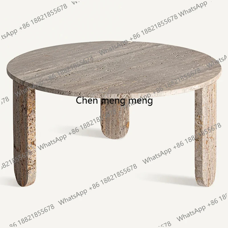 

Wabi Sand Wind Natural Travertine Coffee Table Modern Simple Living Room Home Art Coffee Table Light Luxury