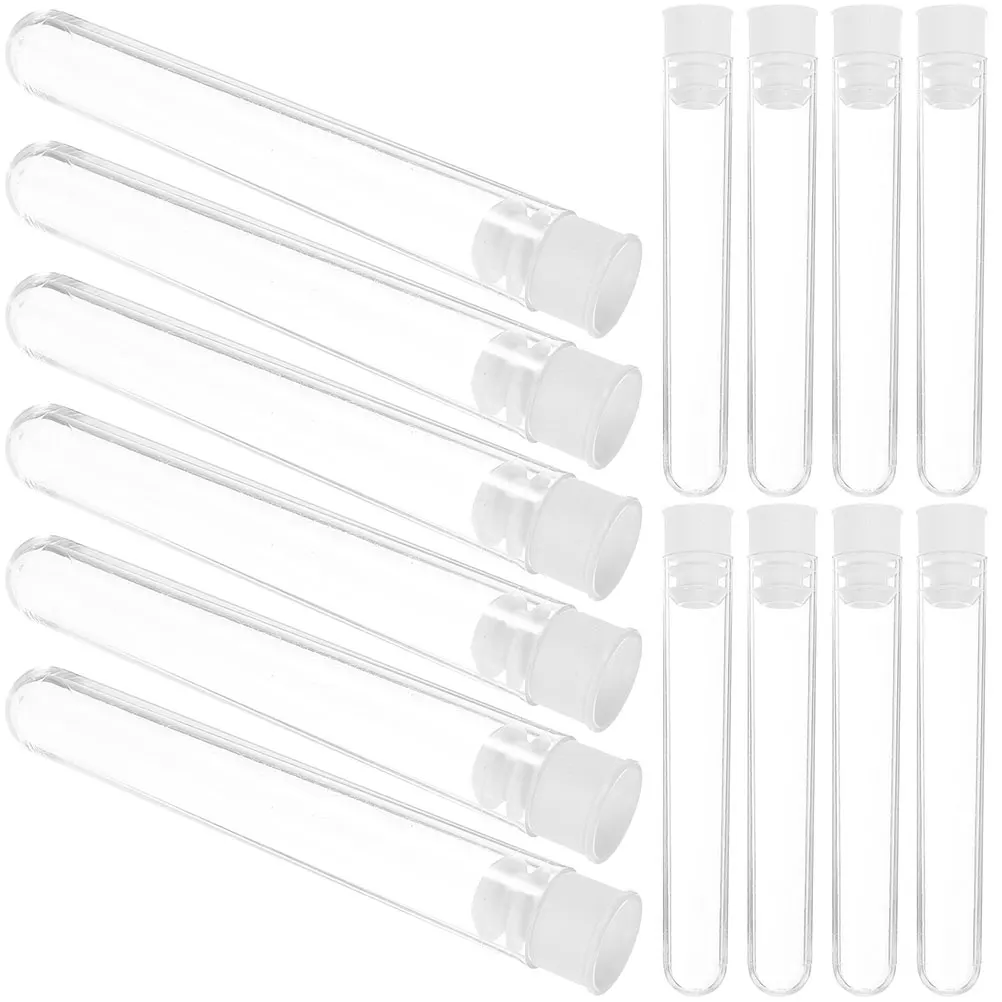 

100 Pcs Plastic Test Tubes Clear Lids for Science Kids Party Supplies 12x100mm Mini Storage Plastic Test Tube Tube