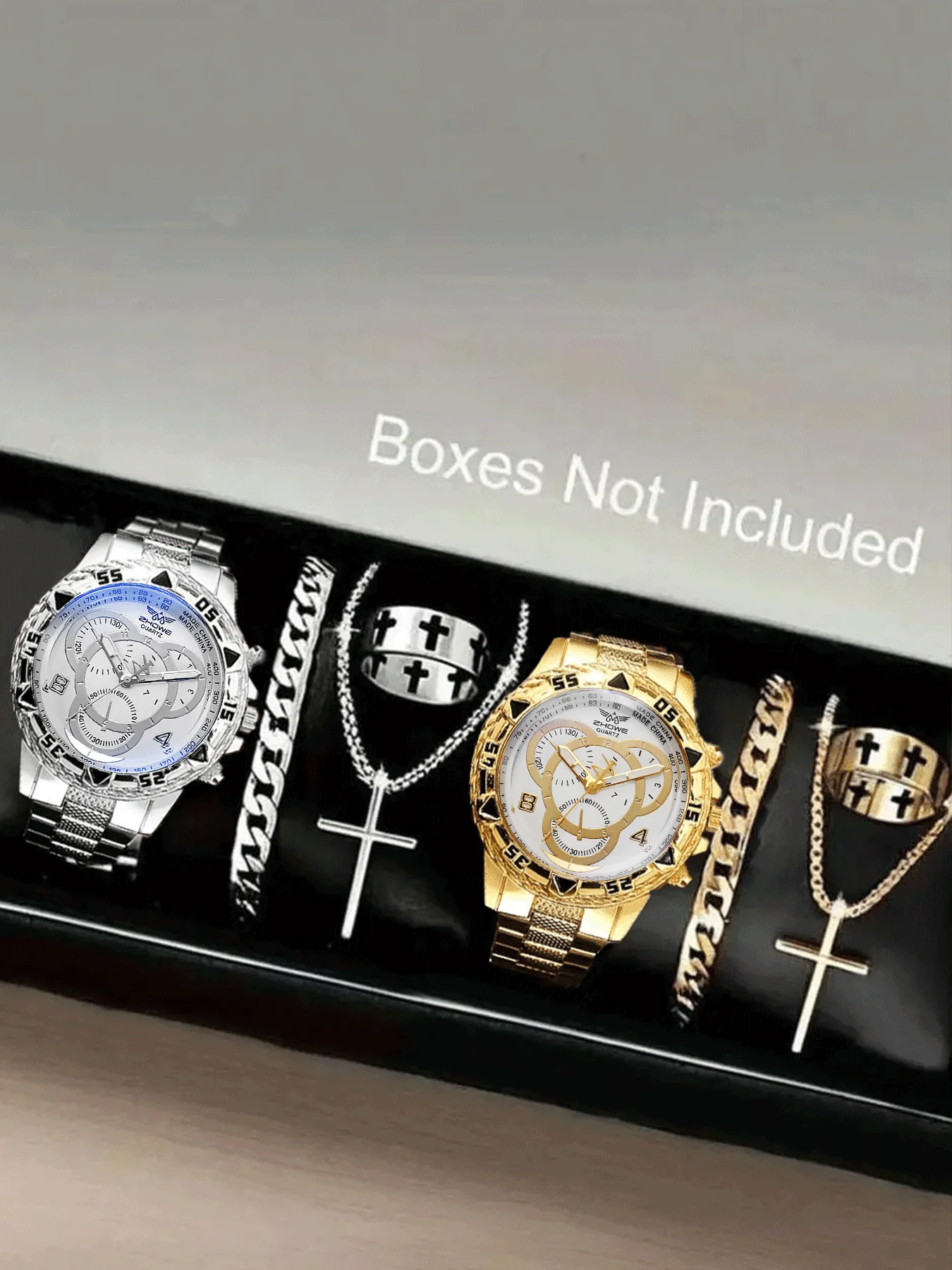 

Men's Watch High end Quartz Watch Business Steel Belt Large Dial Fashion Watch Men's Premium Sense Watch Set