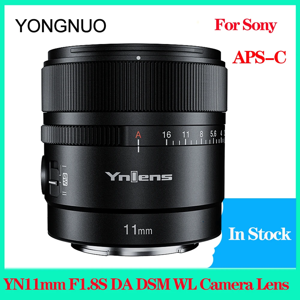 YONGNUO YN11mm F1.8S DA DSM WL Camera Lens Auto Focus Ultra Wide Angle APS-C Lens For Sony E Mount With Remote Control Tool