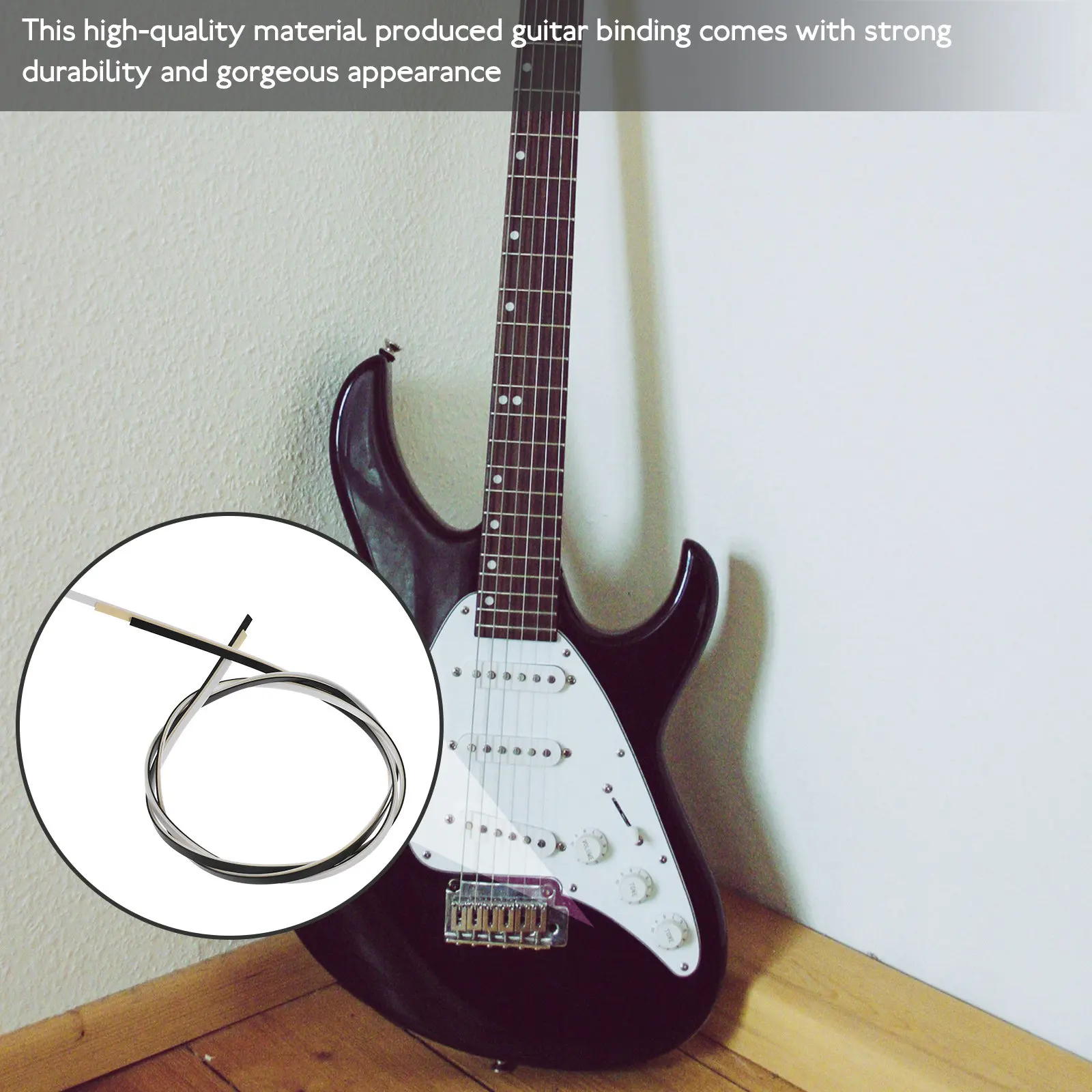 3Pcs Glossy Guitar Binding Strips ABS Purfling for Custom Luthier Builds Edge Reinforcement Protection Decorative Trim