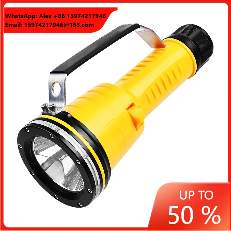 High Power LED Flashlight Outdoor Diving Portable Underwater Searchlight Aluminum Alloy Body Rechargeable