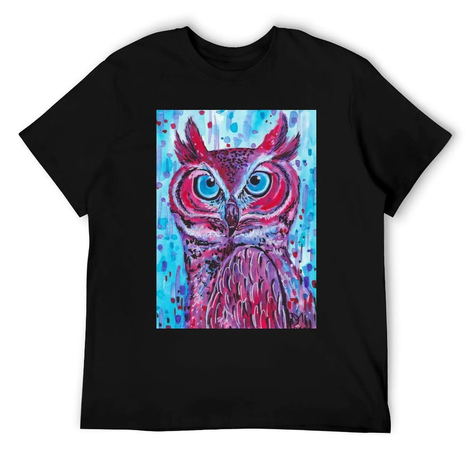

Bright Eyed Owl T-Shirt men t shirt cotton 100% t shirts for man graphic funny T-Shirt