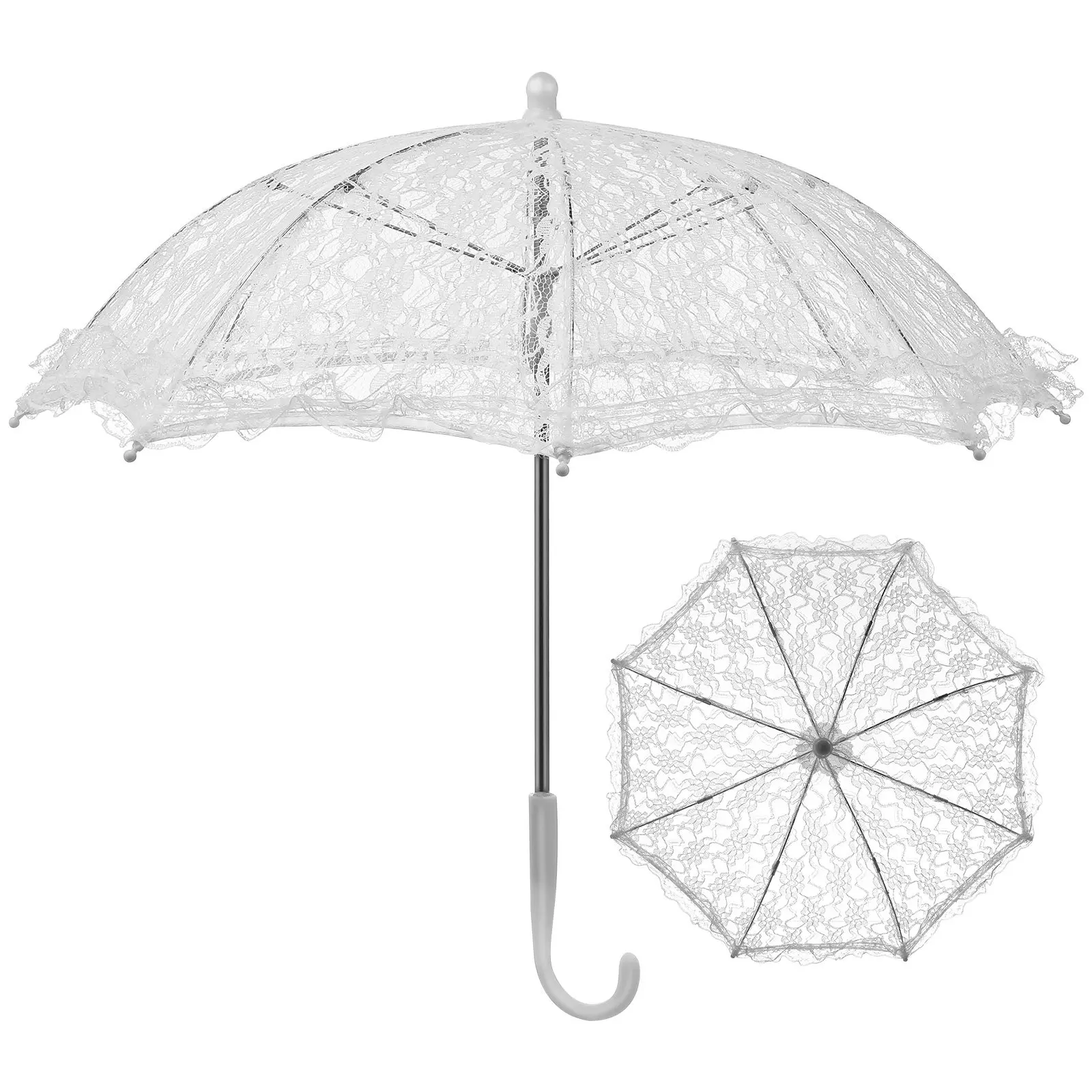 

1Pcs Vintage Lace Umbrella Wedding Bridal Parasol Embroidered Lace Photography Prop Stage Performance Decoration