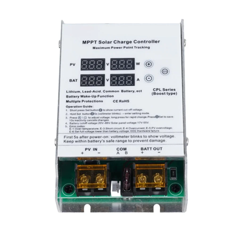For MPPT Solar For Boost Charge Controller 17-55V Input For 24V 36V 48V 60V 72V For Battery System For Electric Vehicle For Golf