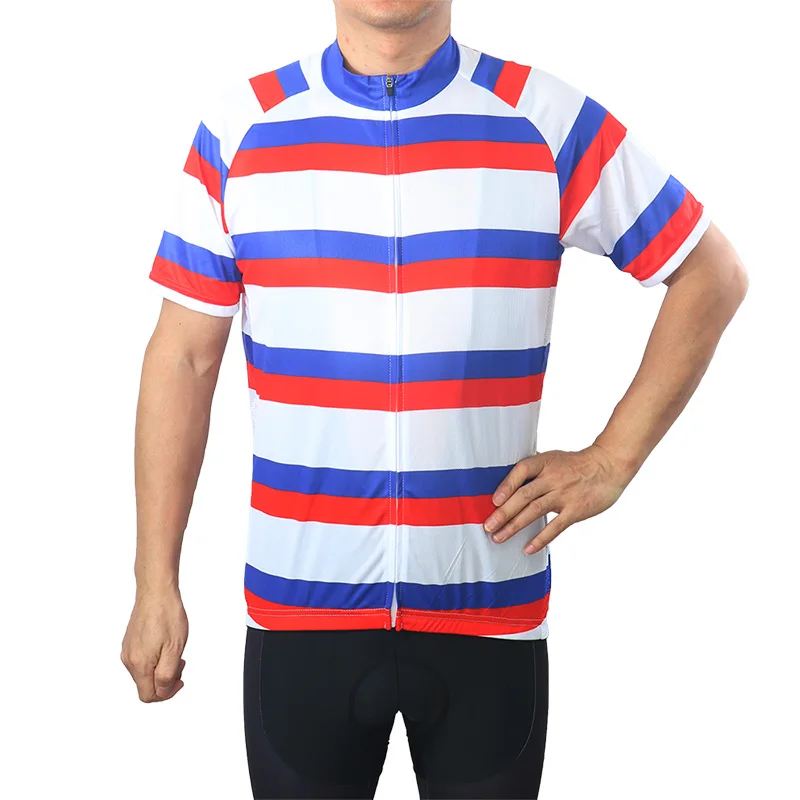 Short Sleeve Cycling Jersey, Downhill Wear, Road Sweater, Bicycl Stripe Man Shirt, Motocross Clothes, Sport Summer Suits Tee