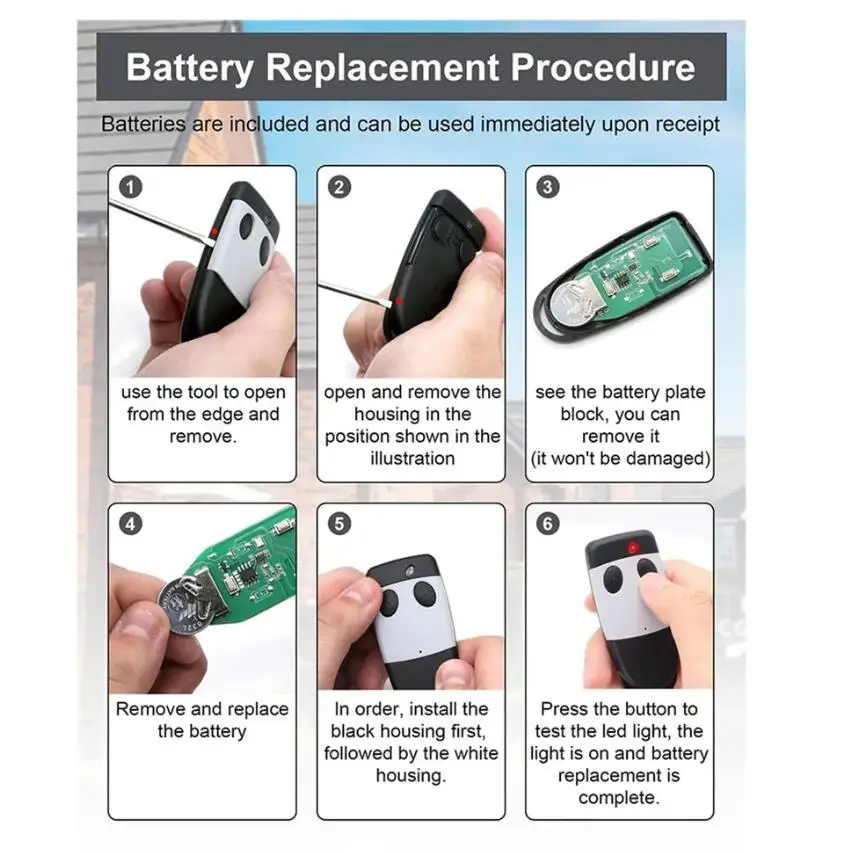 كاردين S449 QZ1 QZ2 QZ3 QZ4 جهاز التحكم عن بعد كاردين TXQ449100 TXQ449200 TXQ449300 TXQ449400 فتحت باب المرآب 433.92 ميجا هرتز مفتاح #3